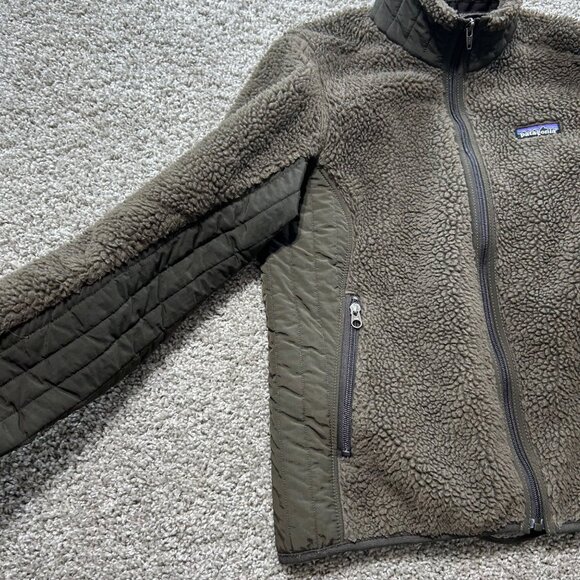 Patagonia Women's Small Synchilla Fleece Jacket Olive Green - Picture 3 of 9